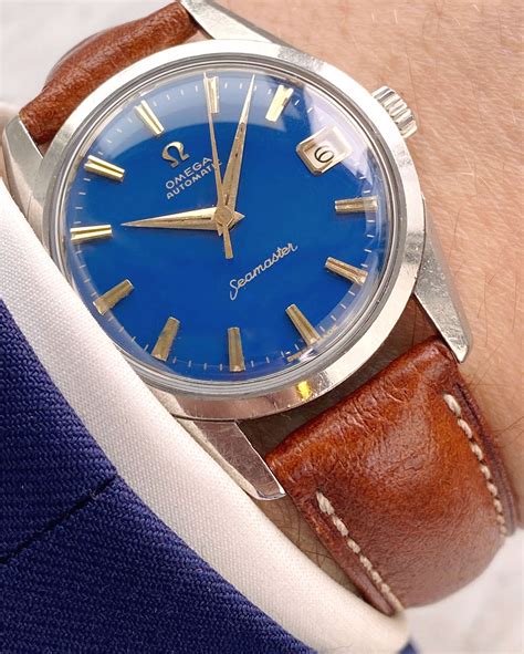 omega seamaster blue dial vintage.